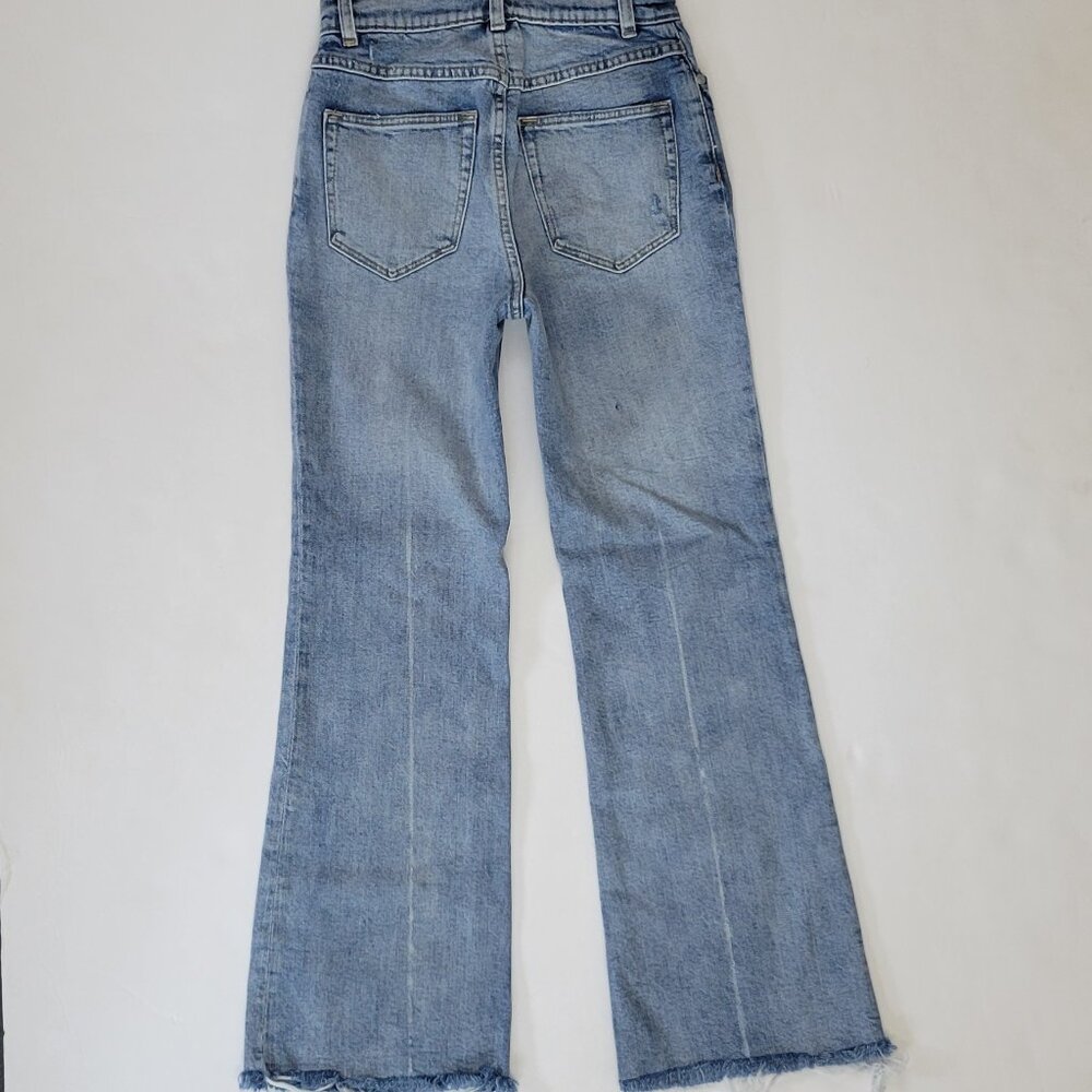 La Vie Rebecca Taylor High Rise Cropped Flare Raw Fray Hem Jean - Picture 4 of 12
